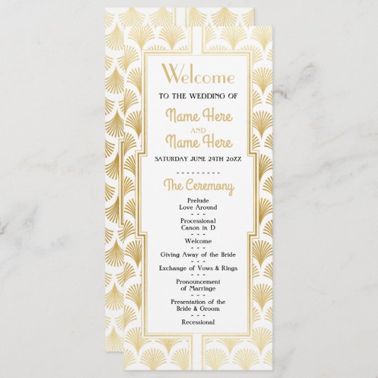 Waterverf Wedding Program uit 1920 Programmakaart (Voorkant / Achterkant)