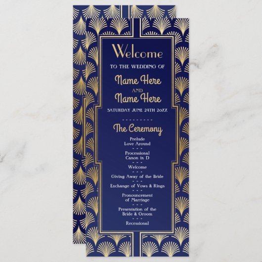 Waterverf Wedding Program uit 1920 Programmakaart (Voorkant / Achterkant)