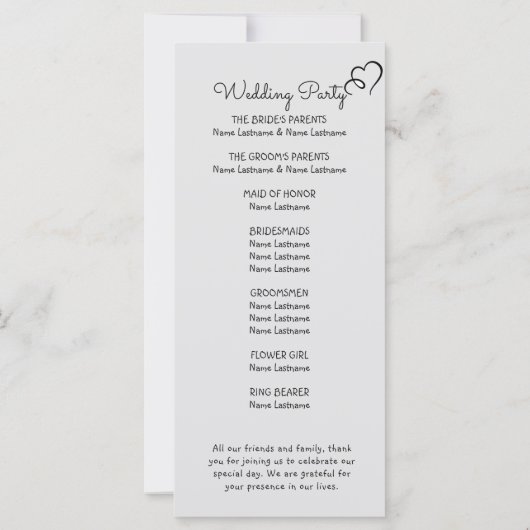 Waterverf Wedding Programma (Achterkant)