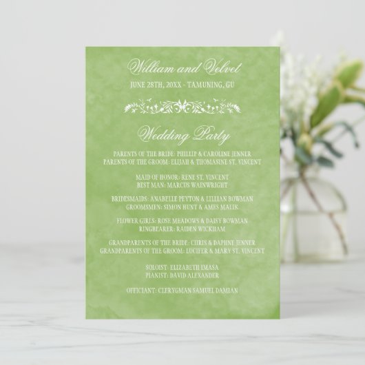 Waterverf Wedding Programma's (Staand voorkant)