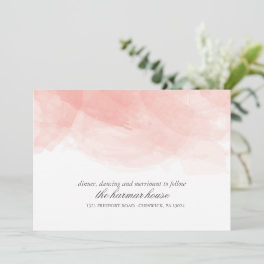 Waterverf Wedding Reception Kaart (Staand voorkant)