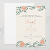 Waterverf Wedding Uitnodiging Sjabloon (Voorkant / Achterkant)