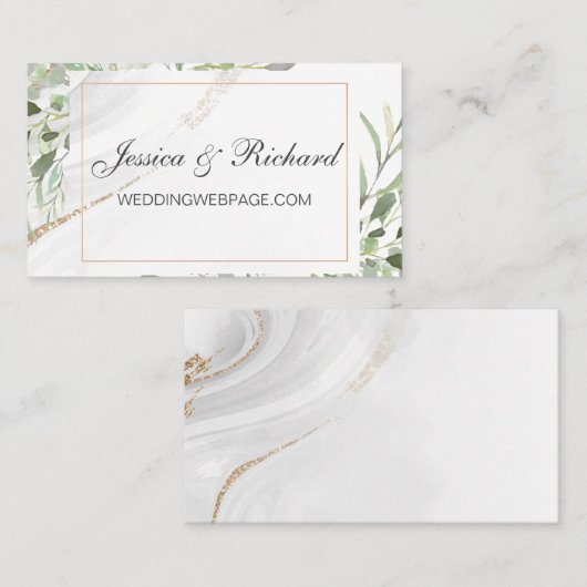 Waterverf Wedding Website Kaart Visitekaartje (Voorkant / Achterkant)