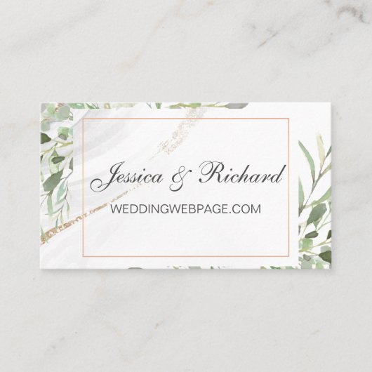 Waterverf Wedding Website Kaart Visitekaartje (Voorkant)