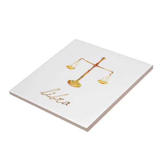 Waterverf Weegschalen Tegeltje (Zijkant)