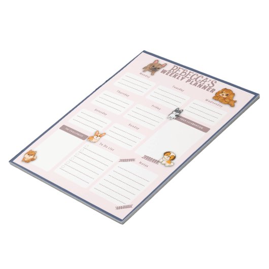 Waterverf Weekblad voor weekblad Notitieblok (Schuin)