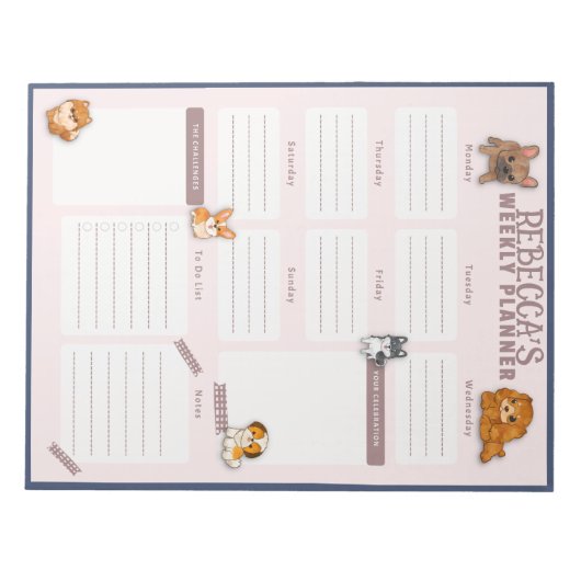 Waterverf Weekblad voor weekblad Notitieblok (Voorkant)