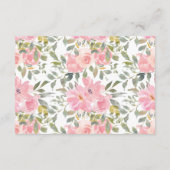Waterverf weelderig blush roze bloemig goed wensen informatiekaartje (Achterkant)