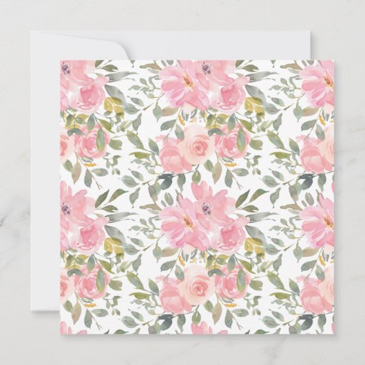 Waterverf weelderig blush roze Vrijgezellenfeest Kaart (Achterkant)