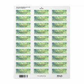 Waterverf weelderige weide en boomadreslabel etiket (Full Sheet)