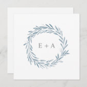 Waterverf Weer Monogram Square Save the Date Kaart (Voorkant / Achterkant)