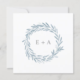 Waterverf Weer Monogram Square Save the Date Kaart