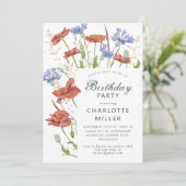 Waterverf wei gras verjaardag kaart (Staand voorkant)