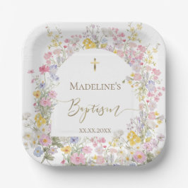 waterverf weide bloemen Doop Papieren Bordje