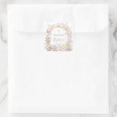 waterverf weide bloemen Doop Vierkante Sticker (Tas)