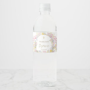 waterverf weide bloemen Doop Waterfles Etiket