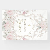 waterverf weide bloemen Doop welkom Spandoek (Horizontaal)