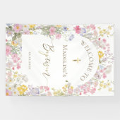 waterverf weide bloemen Doop welkom Spandoek (Horizontaal)