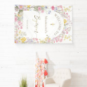 waterverf weide bloemen Doop welkom Spandoek (Insitu)