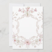 waterverf weide bloemen frame Doop meisje Kaart (Achterkant)