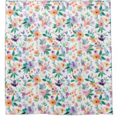 Waterverf Weide Bloemen Patroon Douchegordijn (Voorkant)