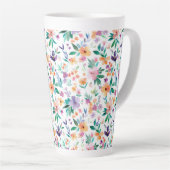 Waterverf Weide Bloemen Patroon Latte Mok (Rechterhoek)