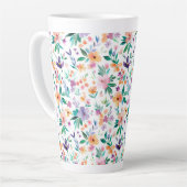 Waterverf Weide Bloemen Patroon Latte Mok (Linkerhoek)