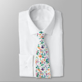 Waterverf Weide Bloemen Patroon Stropdas (Gebonden)
