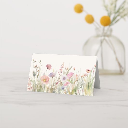 Waterverf Weide Bloemen Plaatskaartje (Achterkant)