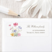 waterverf weide bloemen Retouradreslabel Etiket (Insitu)