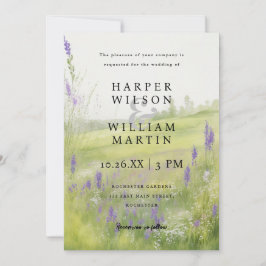 Waterverf weide Landschap bruiloft uitnodiging