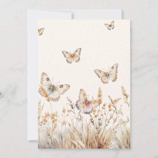 Waterverf weide vlinders Afstuderen Kaart (Achterkant)