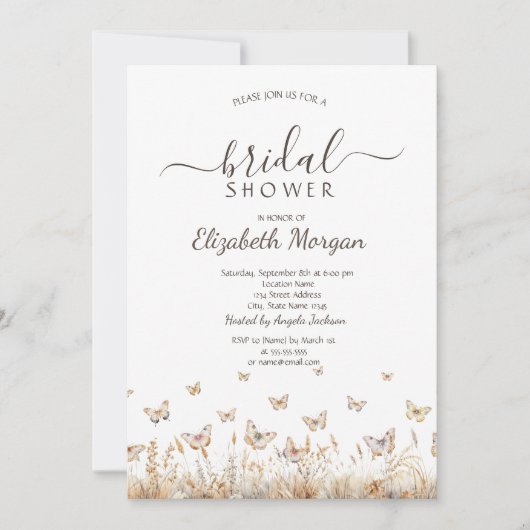 Waterverf weide vlinders kaart (Voorkant)