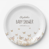 Waterverf weide vlinders papier Borden Papieren Bordje (Voorkant)