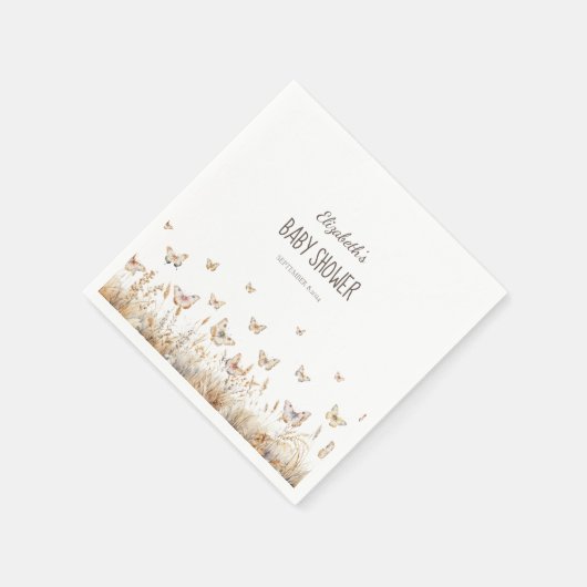 Waterverf weide vlinders servet (Hoek)