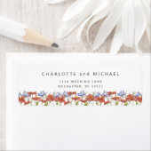 Waterverf weide wildbloemen retouradres etiket (Insitu)