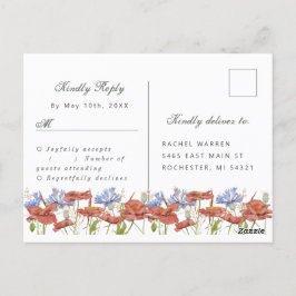waterverf weide wildbloemen rsvp briefkaart
