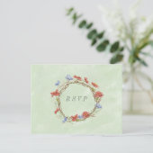 waterverf weide wildbloemen rsvp briefkaart (Staand voorkant)