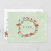 waterverf weide wildbloemen rsvp briefkaart (Voorkant / Achterkant)