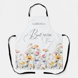 Waterverf weide wilde bloem beste mam ooit schort