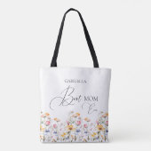 Waterverf weide wilde bloem beste mam ooit tote bag (Achterkant)
