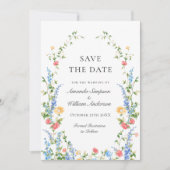 Waterverf Weide Wilde Bloem Bohémien Huwelijk Save The Date (Voorkant)