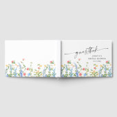 Waterverf Weide Wilde Bloem Boho Bruiloft Feest Gastenboek (Volledig)