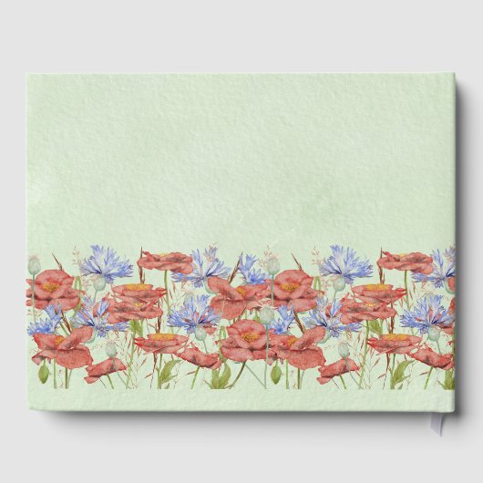 waterverf weide wilde bloemen bruiloft gastboek gastenboek (Achterkant)