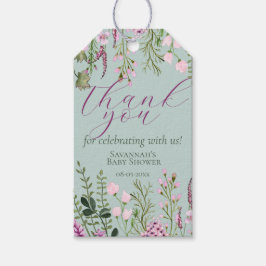 Waterverf weide wilde bloemen Floral Hartelijk dan Cadeaulabel