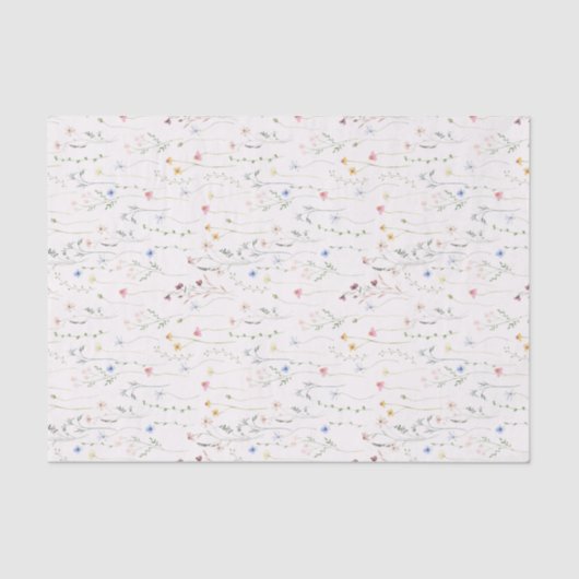 waterverf weide, wilde bloemen zacht roze tissuepapier (Voorkant)