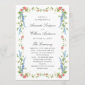 Waterverf weide Wildflower Boho huwelijksceremonie Programmakaart (Voorkant)