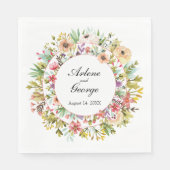 Waterverf weidebloemen bruiloft servet (Voorkant)