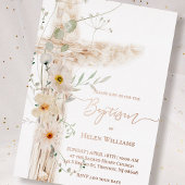 waterverf weidebloemen kruisen Doop Folie Uitnodiging