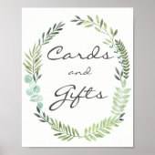Waterverf weke Kaarten en cadeautjes weddenschap P Poster (Voorkant)